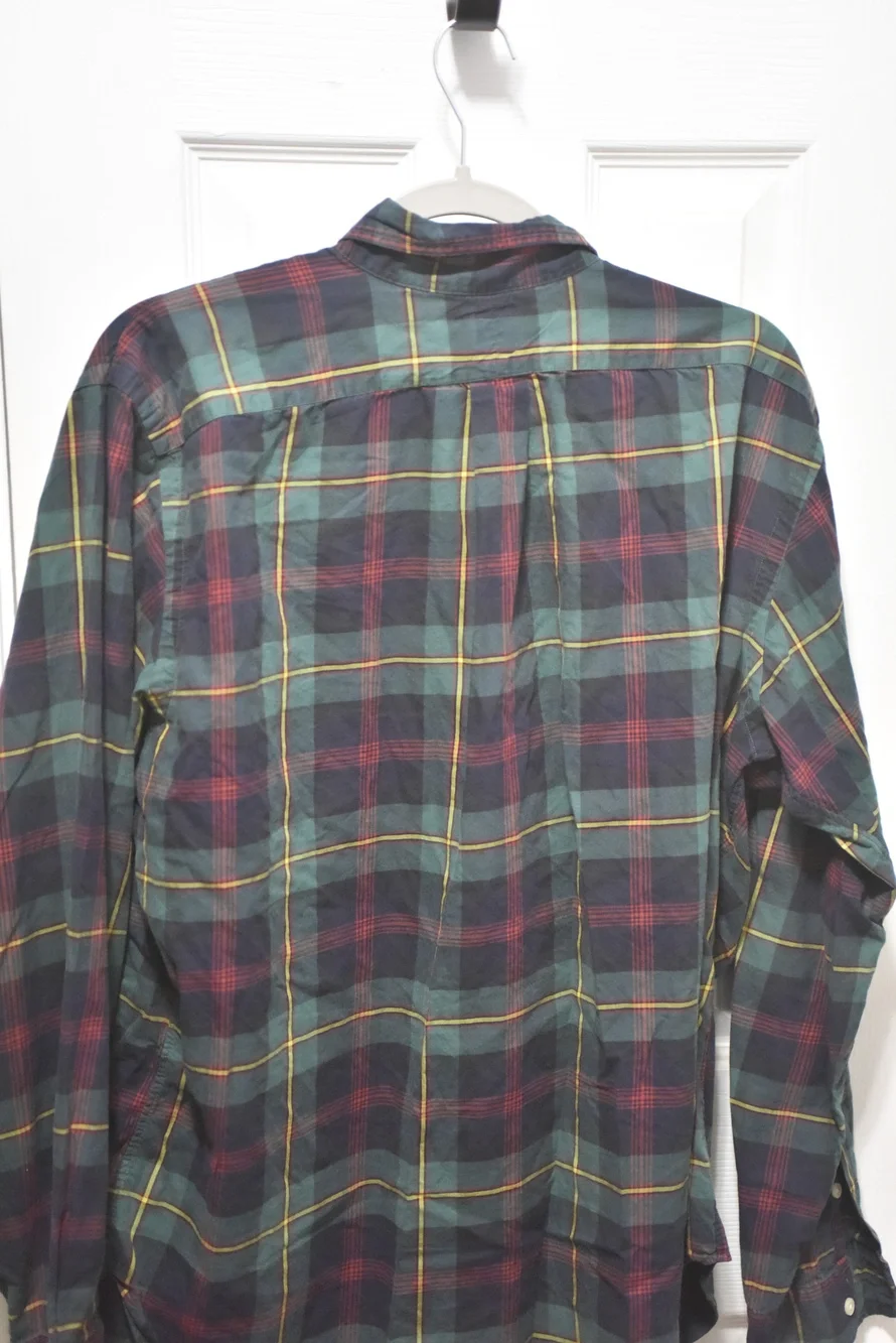 Ralph Lauren Classic Fit Plaid Button Down Shirt Green Red Yellow XL LSC370